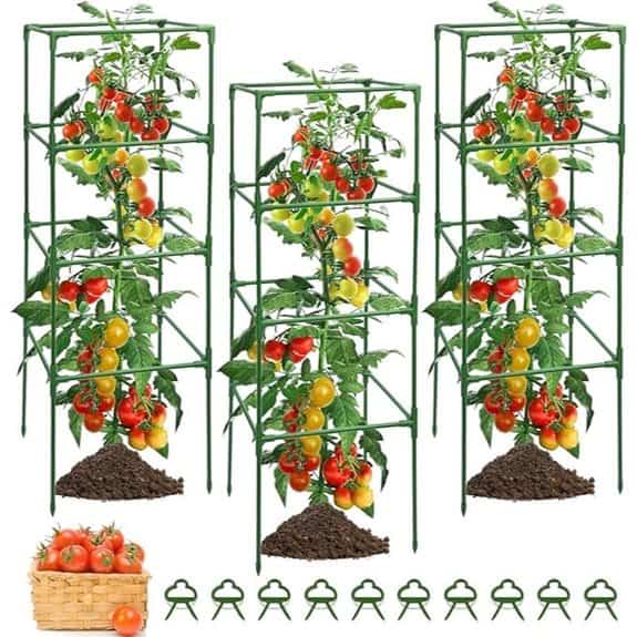 MYMULIKE 3 Pack Heavy Duty Tomato Plant Cages
