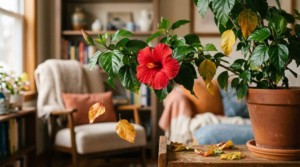 hibiscus losing leaves indoors