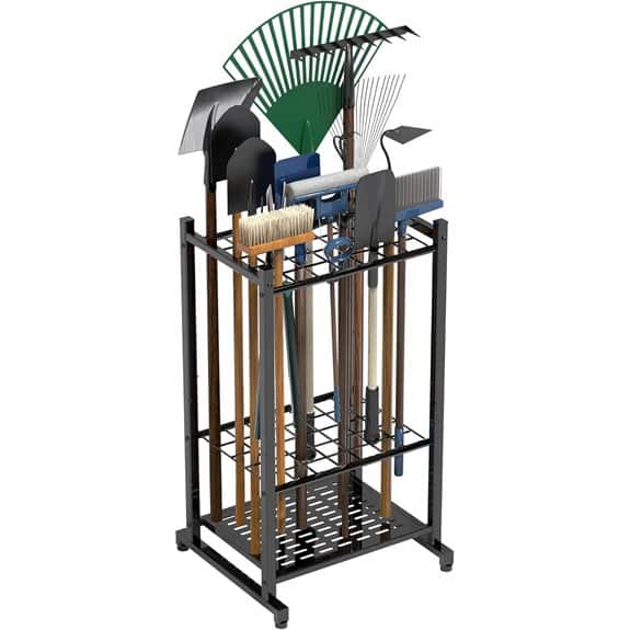 Garden Tool Organizer Rack for Long-Handled Tools