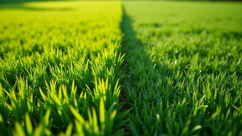 mixed grass creates uneven lawn