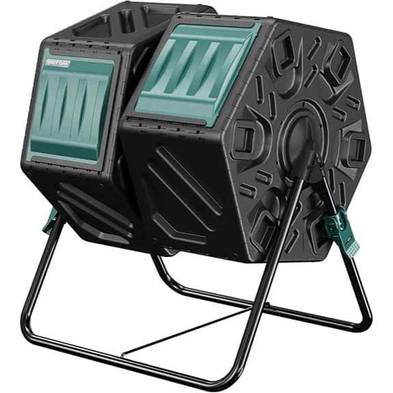 East Oak Dual Chamber Outdoor Compost Tumbler