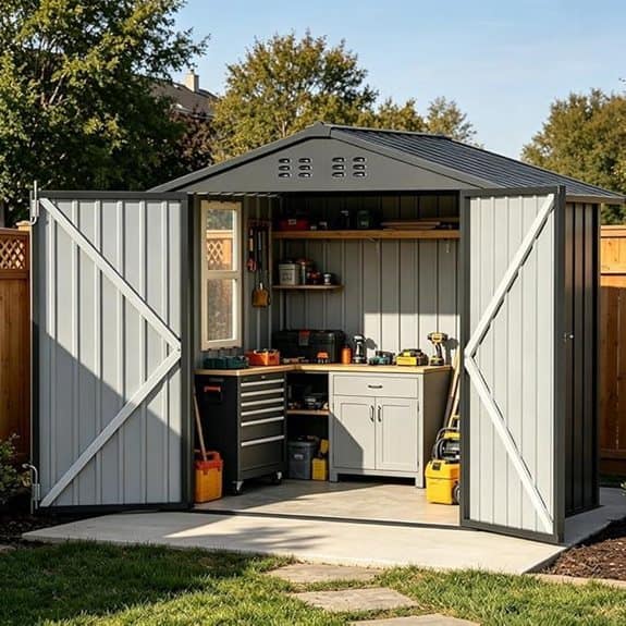 COMHOMA Outdoor Metal Storage Shed 6x4ft