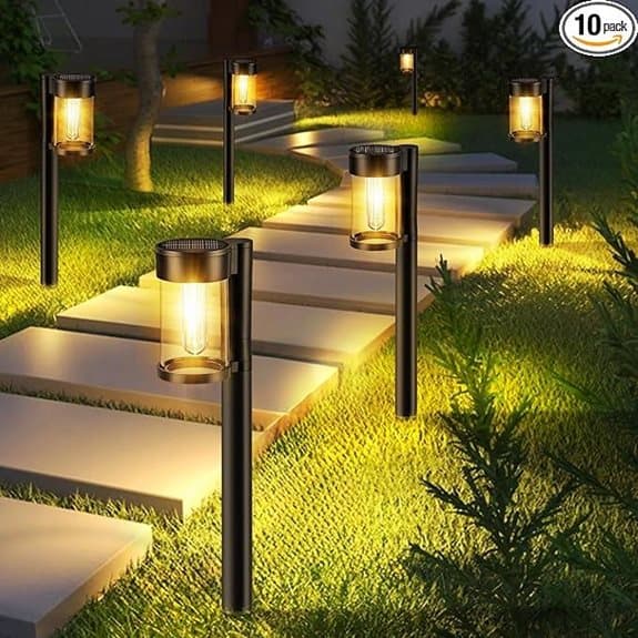 Mancra Solar Pathway Lights Outdoor 10-Pack Waterproof
