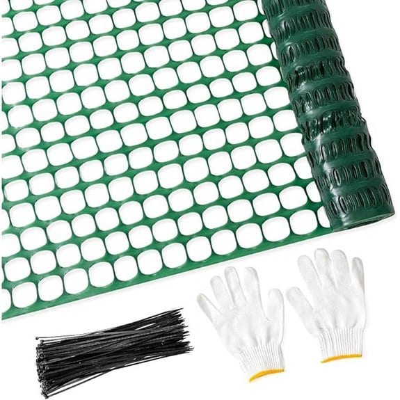 PotatoLife Plastic Mesh Safety Fence Roll with Ties