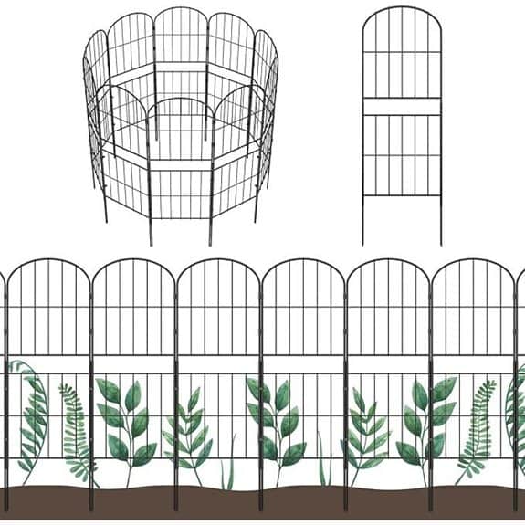 OUSHENG Decorative Garden Fence 10-Pack Rustproof Panels