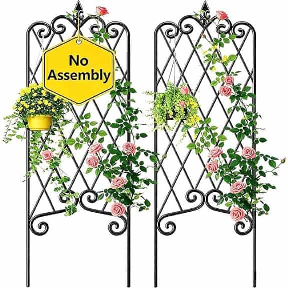 Amagabeli Garden Trellis 2-Pack Rustproof Iron Panels