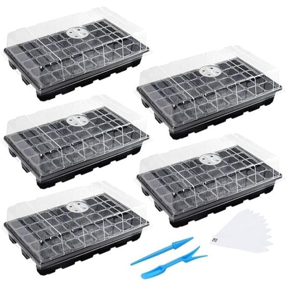 MIXC Seedling Trays 5-Pack with Humidity Domes