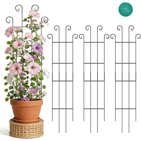 4 Pack Metal Trellis for Climbing Plants