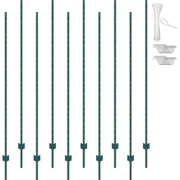 VEVOR 7ft U-Channel Metal Fence Posts (10 Pack)