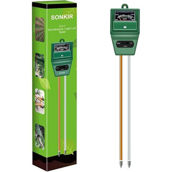SONKIR 3-in-1 Soil pH Moisture Light Meter