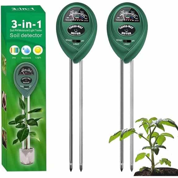 2 Pack 3-in-1 Soil Moisture and PH Tester