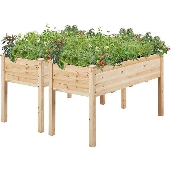 Yaheetech 2pcs Raised Wooden Garden Beds