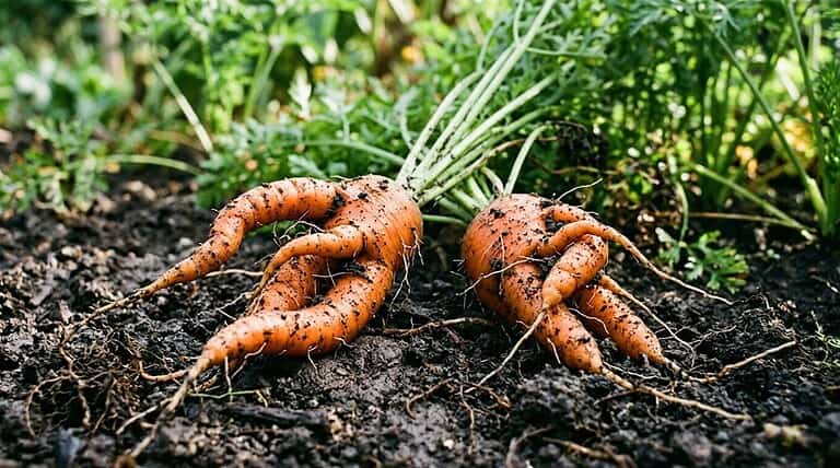 causes of misshapen carrots