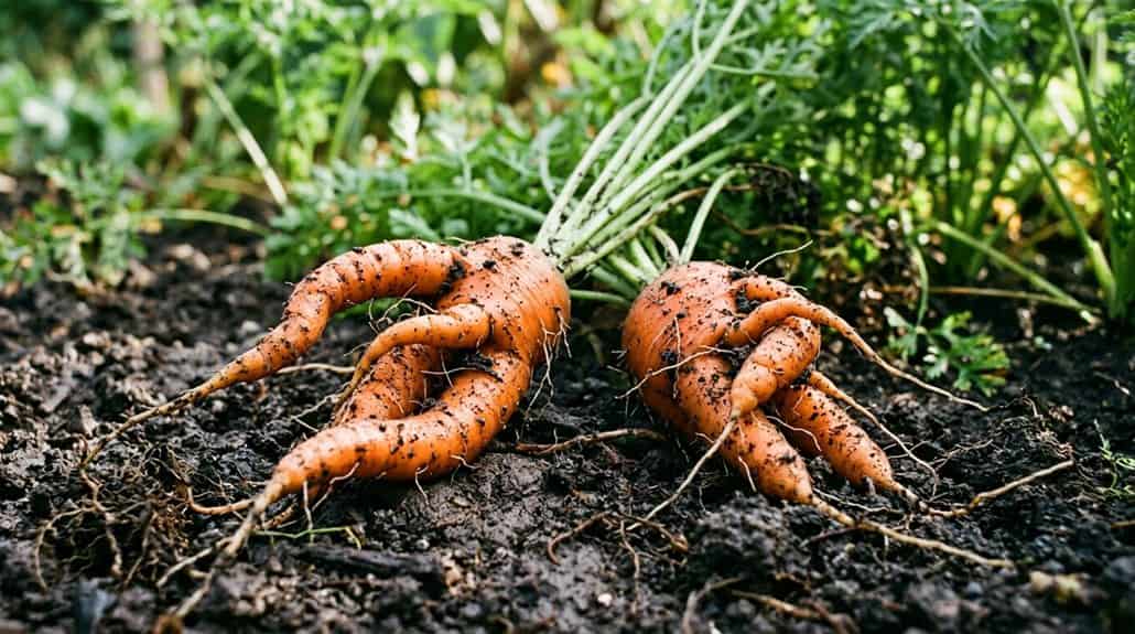 causes of misshapen carrots