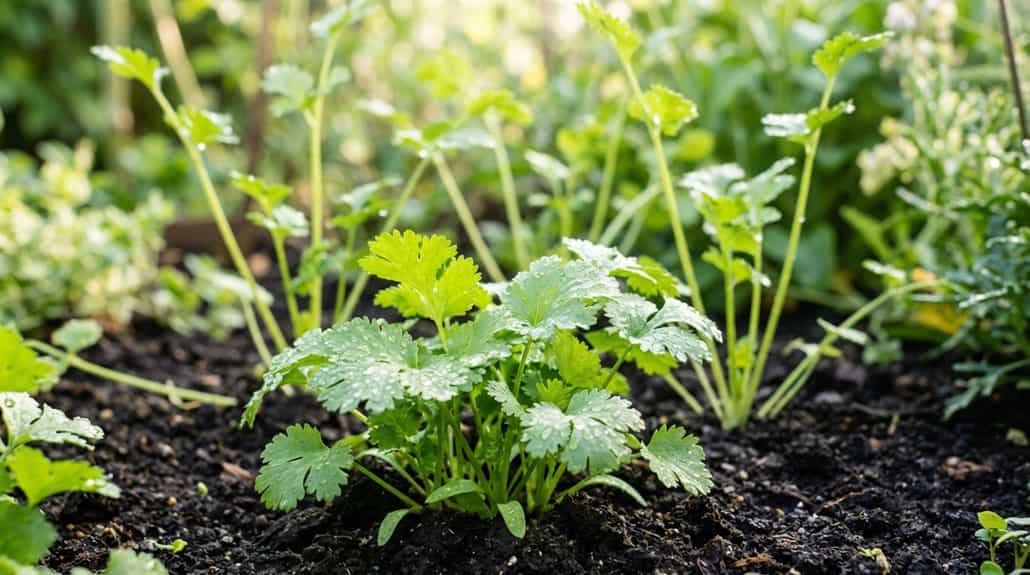 cilantro rapidly matures