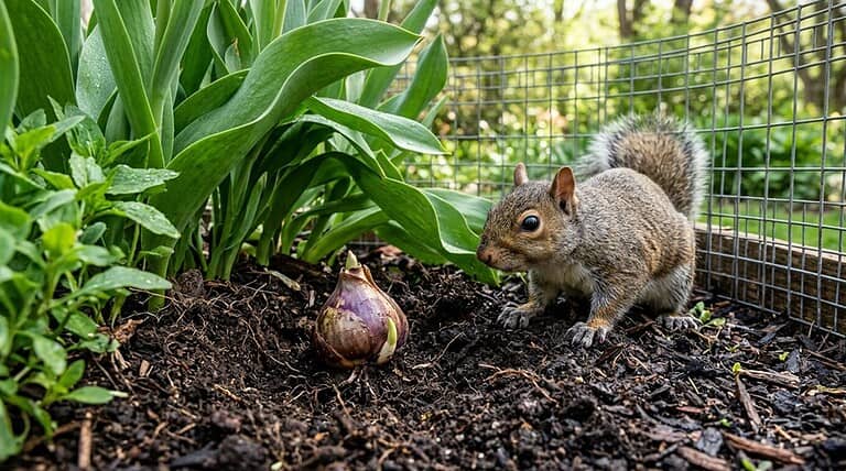 prevent squirrels from tulips
