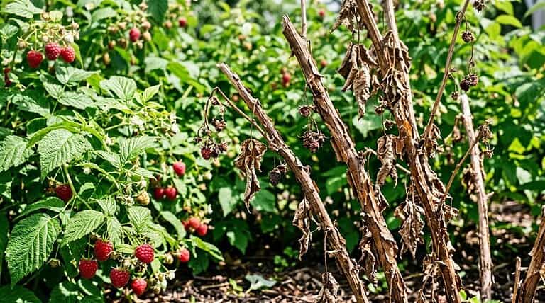 raspberry canes browning death