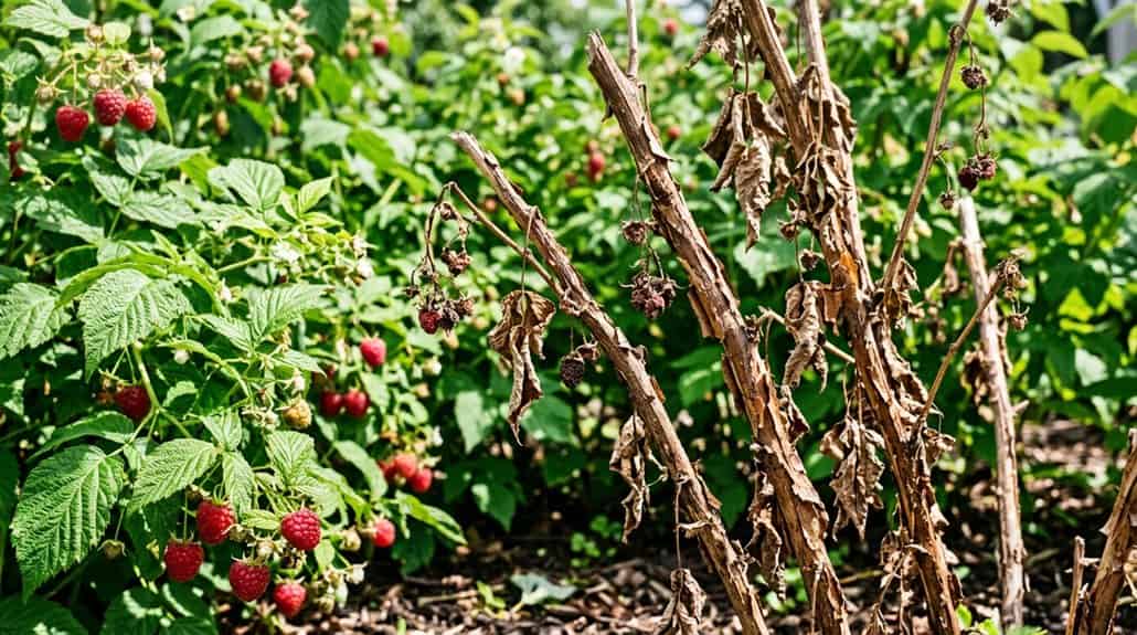 raspberry canes browning death