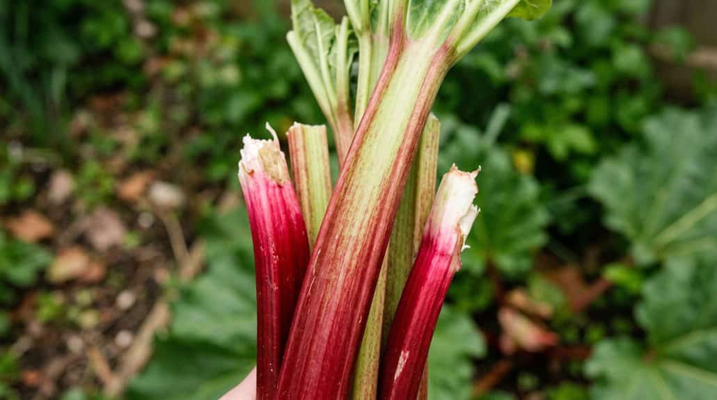 rhubarb stalk color change