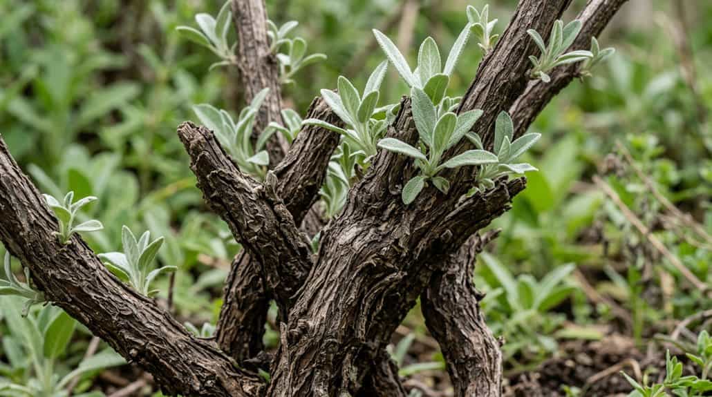 sage stems become woody